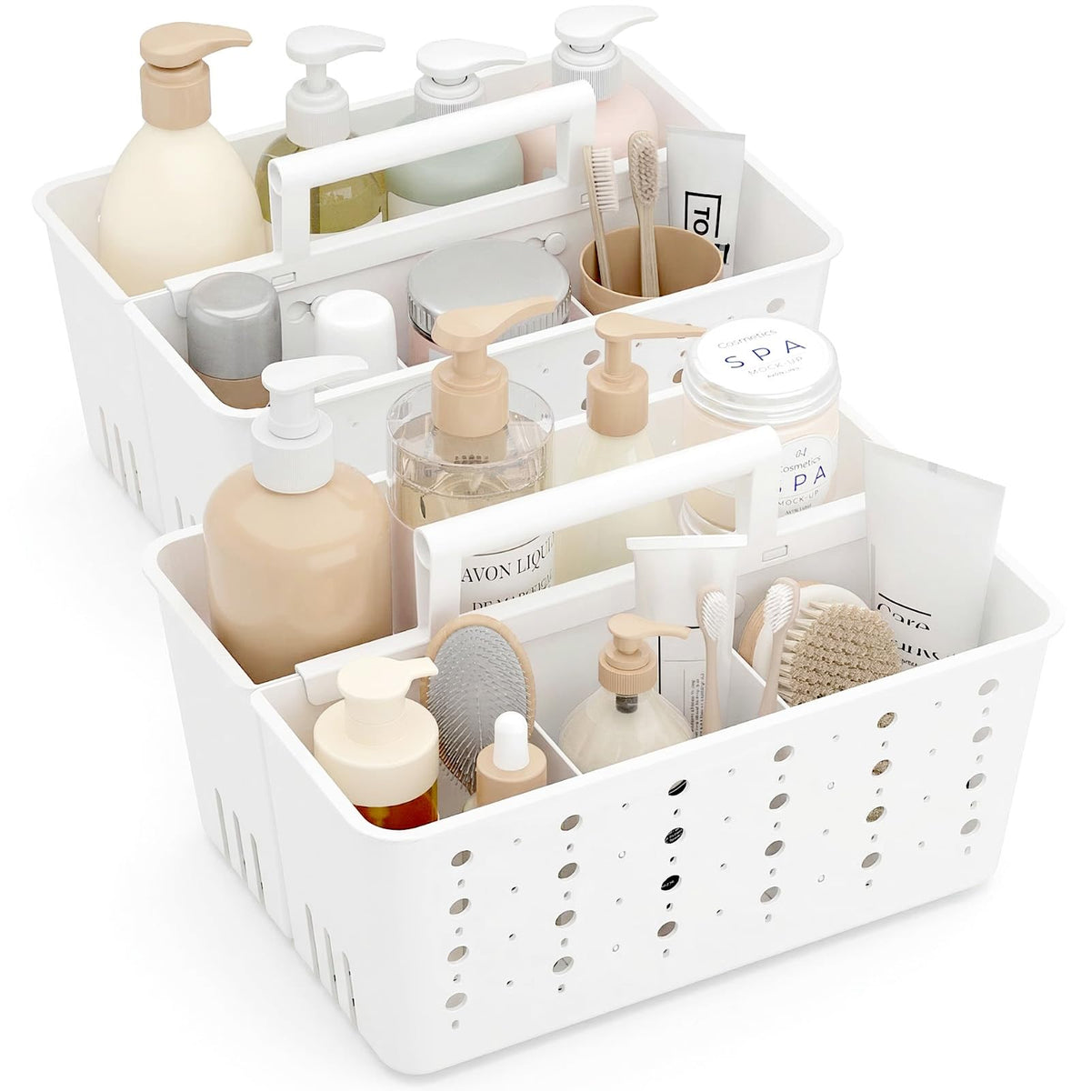 Lifewit Portable Shower Caddy, Plastic Basket Organizer, 1 Pack, White