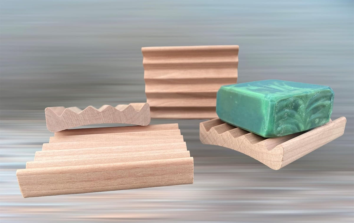 2 Pack Elevation Alder Natural Wood Soap Dish, 100% Handcrafted in the USA, Makes Soap Last 2X Longer, Soap Bar Holder for Kitchen or Bathroom