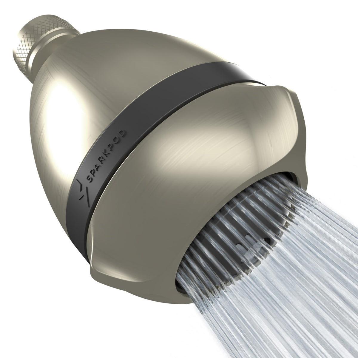 SparkPod High Pressure Shower Head, 3 Inch Fixed Showerhead, Brushed Nickel