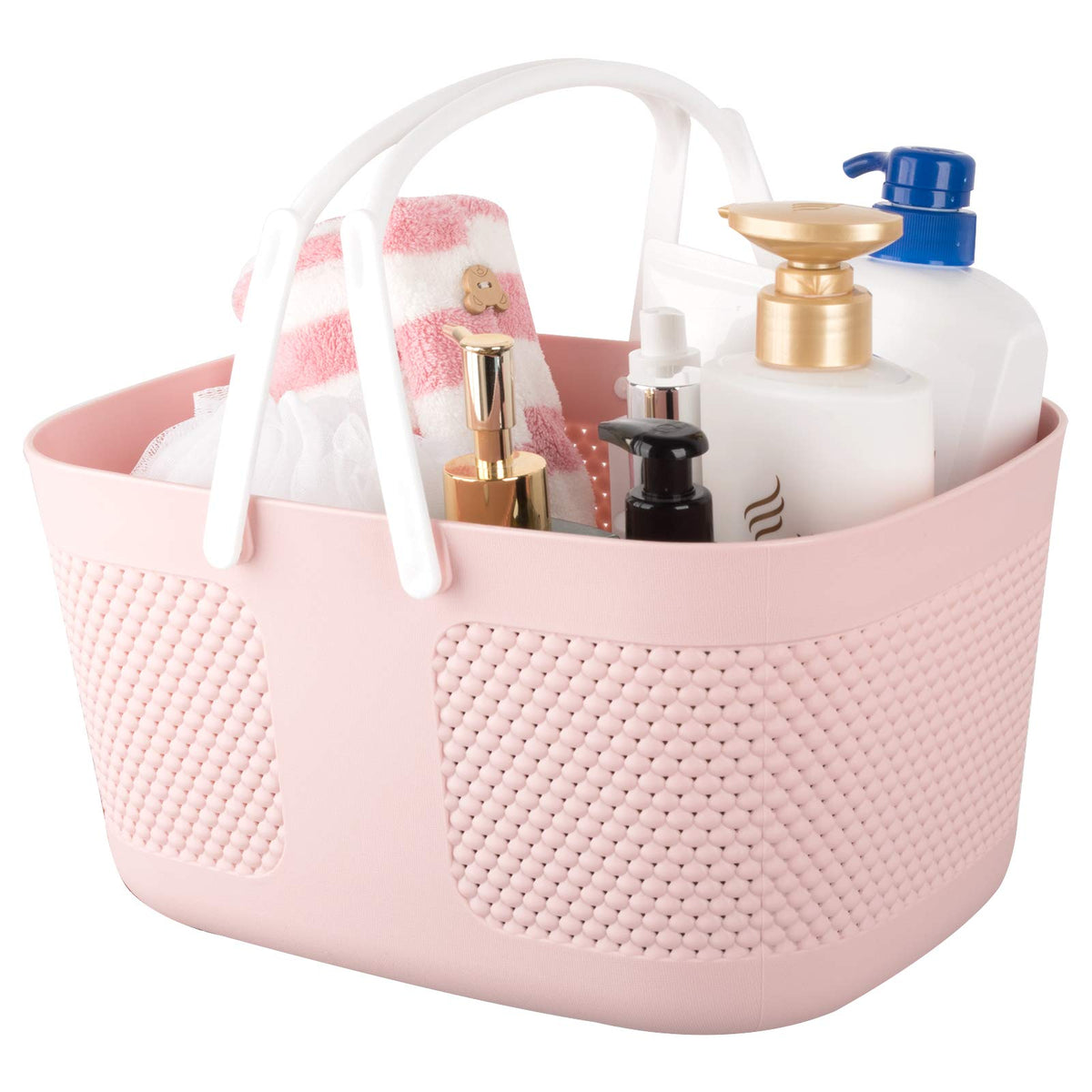 rejomiik Portable Plastic Shower Caddy Basket Organizer with Handles, Blue