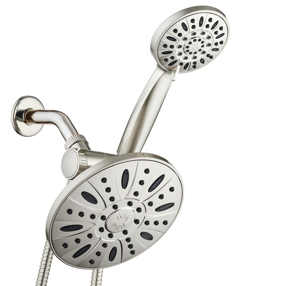 AquaDance 7" Premium High Pressure 3-Way Rainfall Combo Combines The Best of Both Worlds-Enjoy Luxurious Rain Showerhead and 6-Setting Hand Held Shower Separately or Together, Chrome
