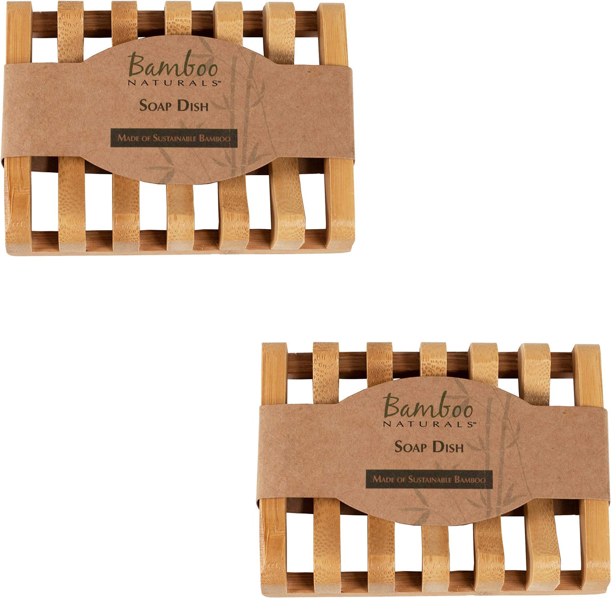 Bamboo Naturals Bar Soap Dish for Sink or Shower, Odor Resistant Tray, Sustainable Bamboo Wood Holder, Great for Bathrooms and Kitchens