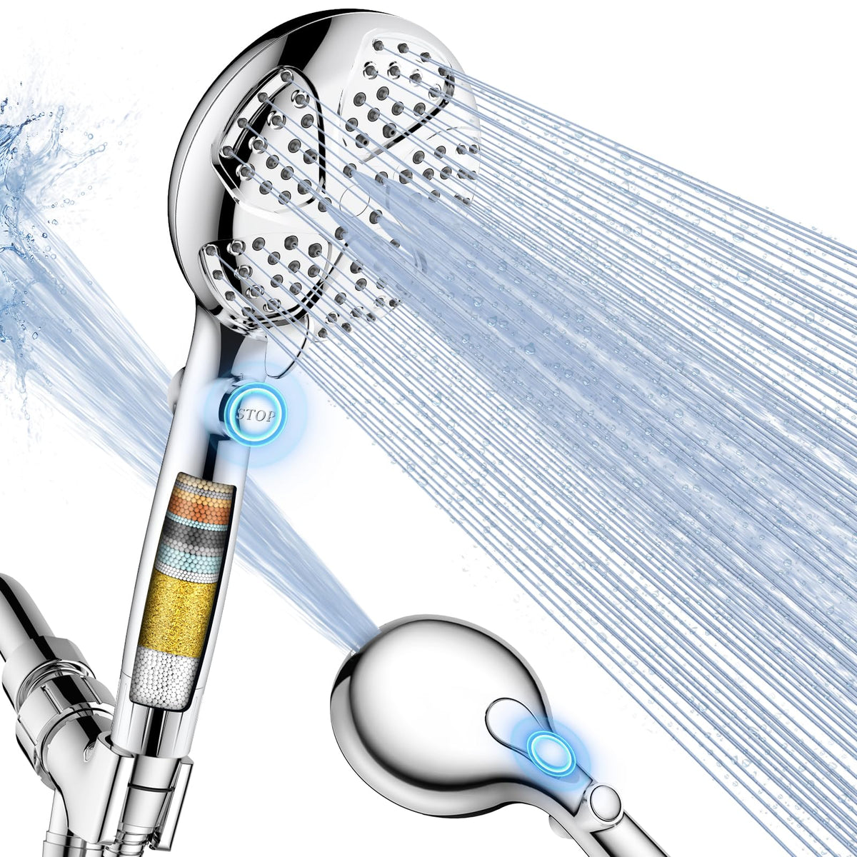 Filtered Shower Head with Handheld, High Pressure 7 Mode Shower Heads