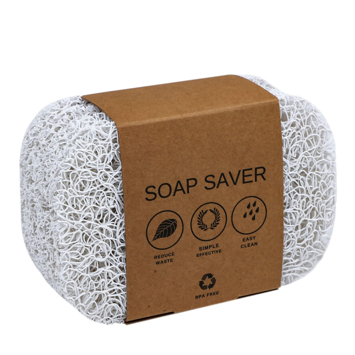 Snowkingdom 4 Pack White Soap Saver Holder for Bar Soap Shower Bathroom Dish Self Draining Lift Pad Porous Construction air circulate 2.9" x 4.5" PVC Non-BPA Non-Slip Durable