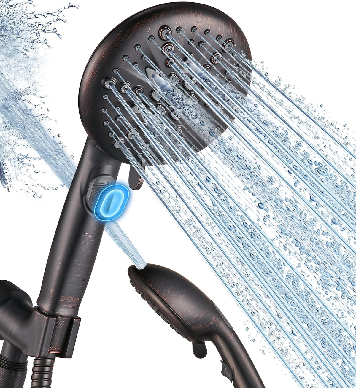 Cobbe 9 Spray Modes Handheld Shower Head, Water-Saving, Chrome