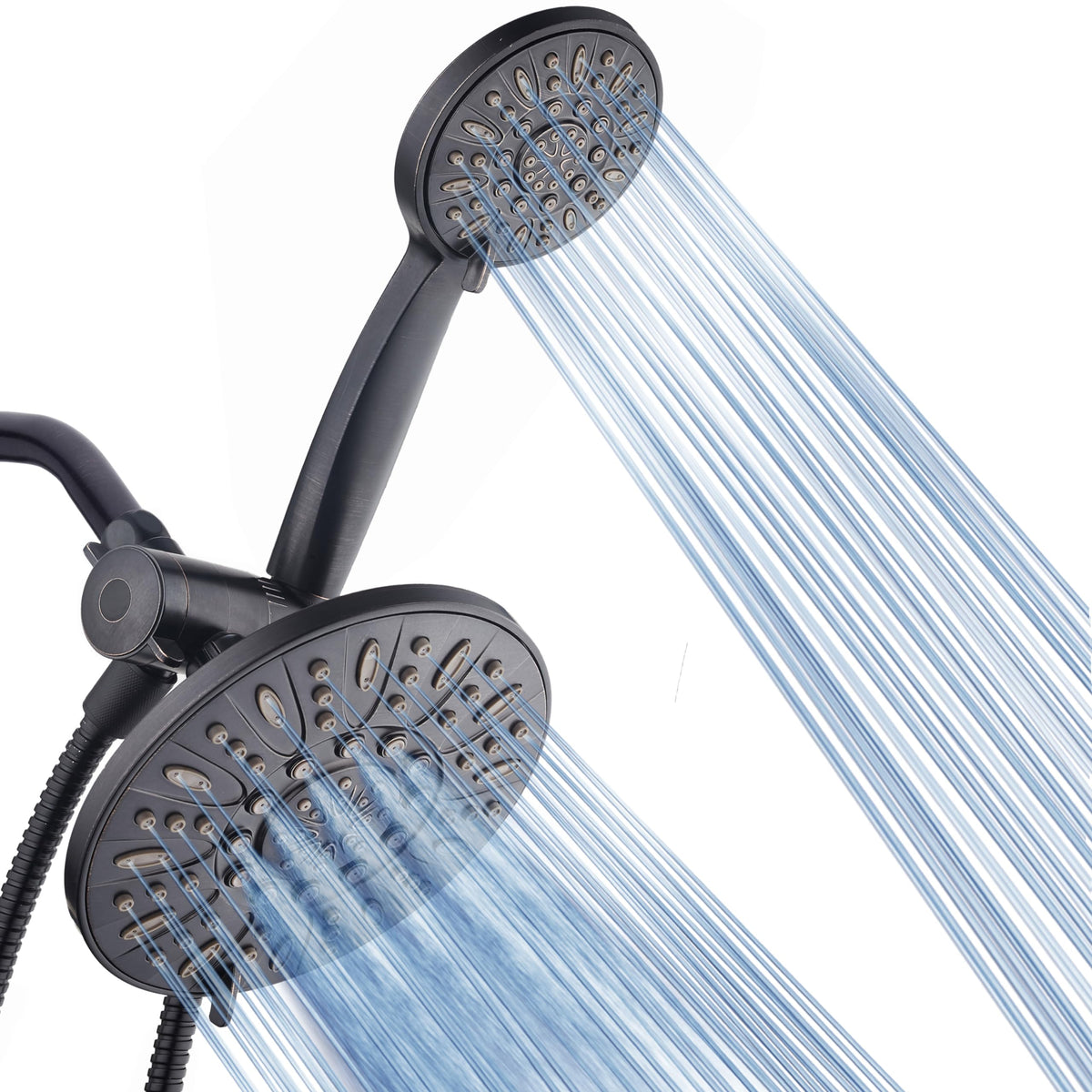 AquaDance 7" Premium High Pressure 3-Way Rainfall Combo for The Best of Both Worlds - Enjoy Luxurious Rain Showerhead and 6-Setting Hand Held Shower Separately or Together - Chrome Finish - 3328