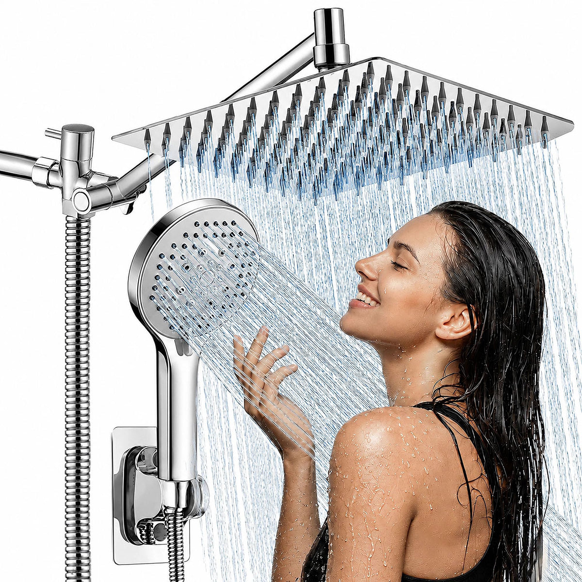 Jafeton 10 Inch High Pressure Rain Shower Head with Handheld Combo