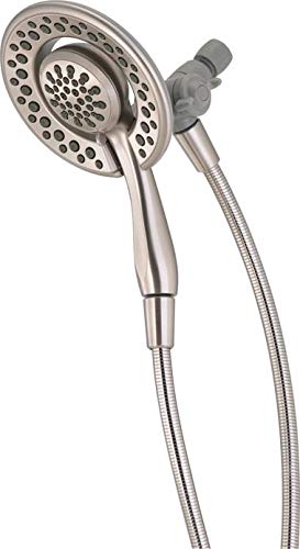 Delta 4-Setting In2ition 2-in-1 Dual Shower Head with HandHeld Spray, Chrome Detachable Shower Head with Hose, Showerhead, 1.75 GPM Flow Rate, Chrome 75486C