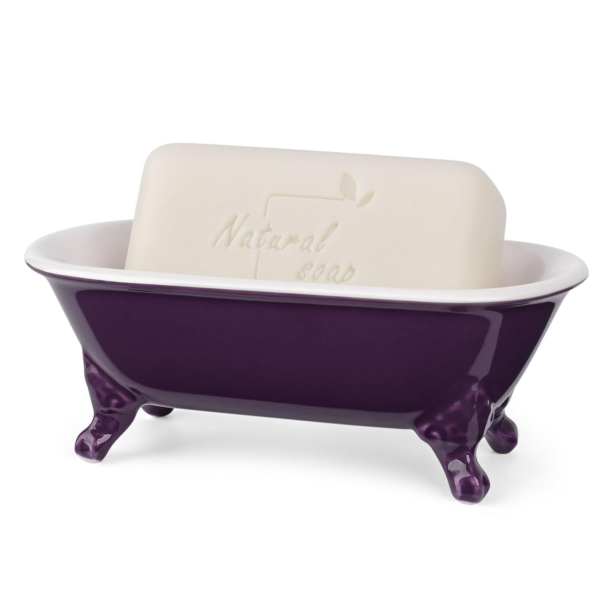 6.5" Mini Clawfoot Bathtub Soap Dish,Bar Soap Holder,Yellow