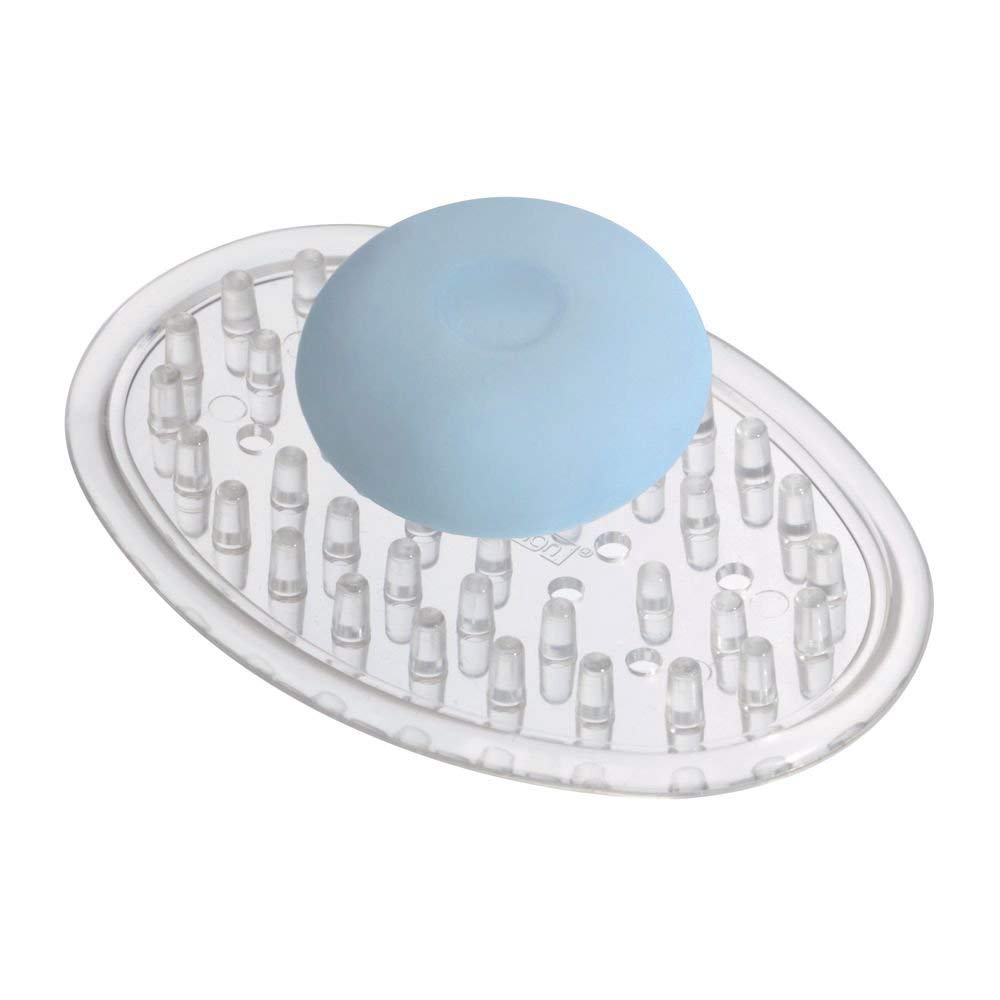 iDesign Plastic Soap Dish, Set of 3, Clear