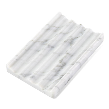 Karibiber Marble Soap Dish, Large Stone Bar Soap Holder Shower, Green Bathroom Soaps Saver, Easy Cleaning Natural Stone Sponge Holder for Kitchen Sink, Executive Jewelry Ring Tray