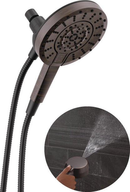 Delta 6-Setting In2ition 2-in-1 Dual Shower Head with Handheld High Pressure ProClean Spray, Brushed Nickel Detachable Shower Head with Hose, 1.75 GPM Flow Rate, Satin Nickel 75655SN