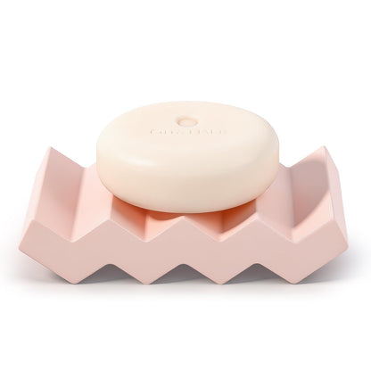 Bar Soap Holder Diatomite Soap Dish Sponge Caddy, Marble White