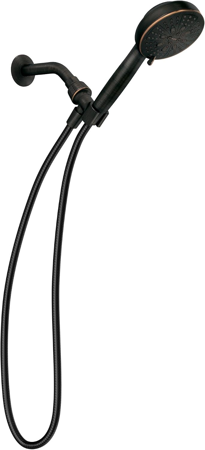 Moen Mediterranean Bronze Hydro Energetix High Pressure Shower Head with Handheld Sprayer Featuring 8 Spray Settings, 200H0BRB