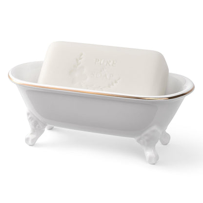 6.5" Mini Clawfoot Bathtub Soap Dish,Bar Soap Holder,Yellow