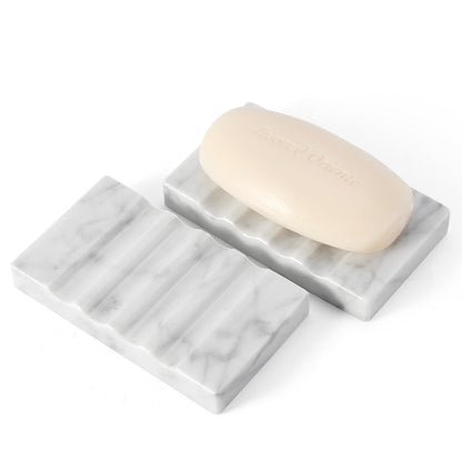 Koville Bianco Carrara White Soap Dish Luxury Marble Soap Holder