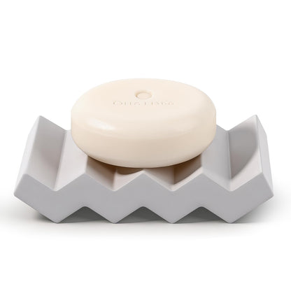Bar Soap Holder Diatomite Soap Dish Sponge Caddy, Marble White