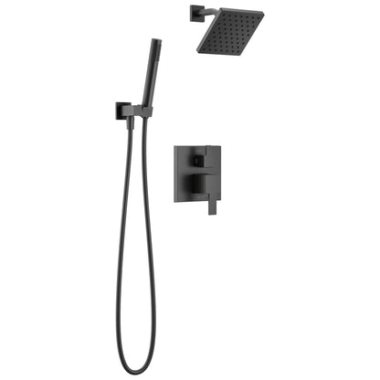Delta Modern Square Shower System Faucet Set, Brushed Gold 6.5-inch Shower Head and Handle Set, Valve Trim Kit, Champagne Bronze T342703-CZ (Valve Not Included)
