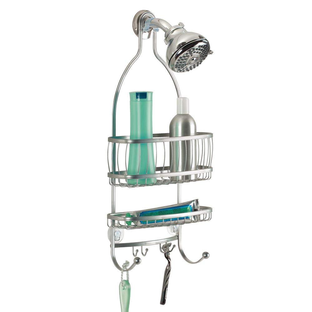 iDesign York Metal Wire Hanging Shower Caddy, Satin Silver