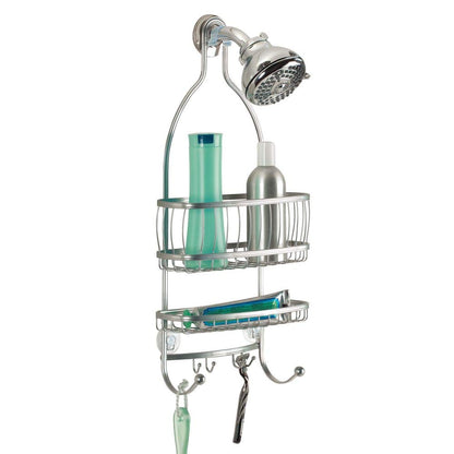 iDesign York Metal Wire Hanging Shower Caddy, Satin Silver