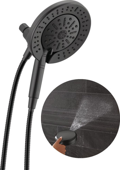Delta 6-Setting In2ition 2-in-1 Dual Shower Head with Handheld High Pressure ProClean Spray, Brushed Nickel Detachable Shower Head with Hose, 1.75 GPM Flow Rate, Satin Nickel 75655SN