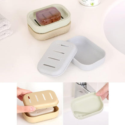 4 Pack Plastic Soap Dish, Soap Container, Double Layer Draining Soap Holder for Shower, Bathroom or Kitchen, C-0060