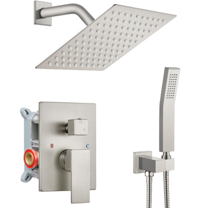 gotonovo Shower Faucet Set with Handheld Spray Matte Black,10'' Head