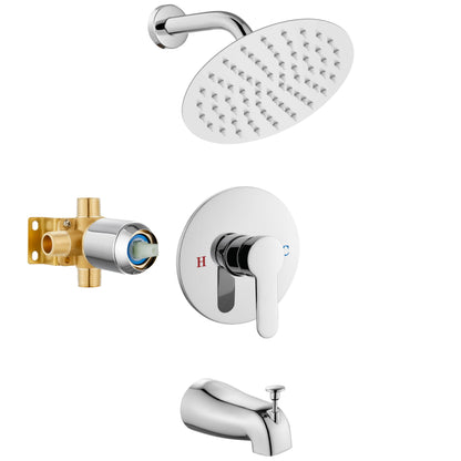 Airuida Shower Faucet Set with Tub Spout,6" Bathtub Faucet-Matte Black