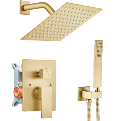 gotonovo Shower Faucet Set with Handheld Spray Matte Black,10'' Head