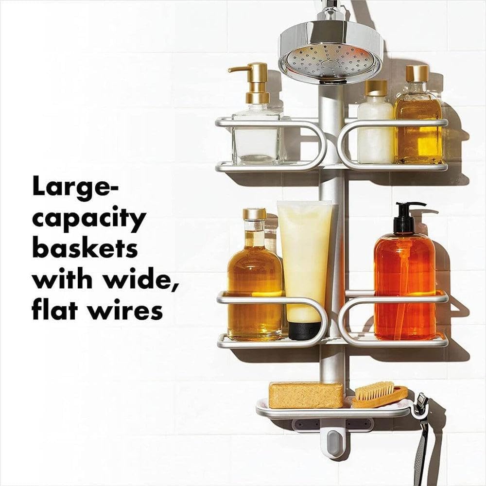 OXO Good Grips 3-Tier Aluminum Shower Caddy, Bathroom Organization