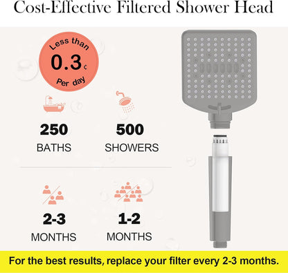 Homlord Filtered Shower Head with Handheld, High Pressure 6 Mode Showerhead