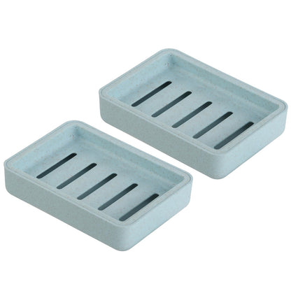 Soap Dish with Drain 2 Pack Plastic Sponge Holder for Shower