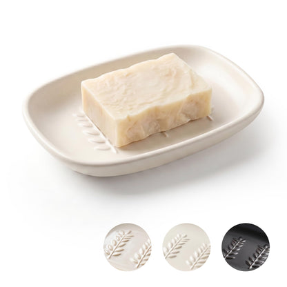 Ceramic Soap Dish for Bathroom, Decorative Bar Soap Holder