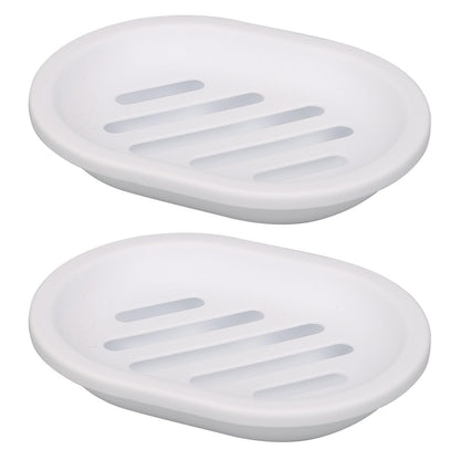 Topsky Soap Dish for Shower, 2pcs Soap Dishes Soap Savers for Bar Soap, Soap Bar Holder Shower with Drip Tray, Plastic Soap Holders with Drain for Kitchen Sink, Easy to Clean, Keeps The Soap Dry