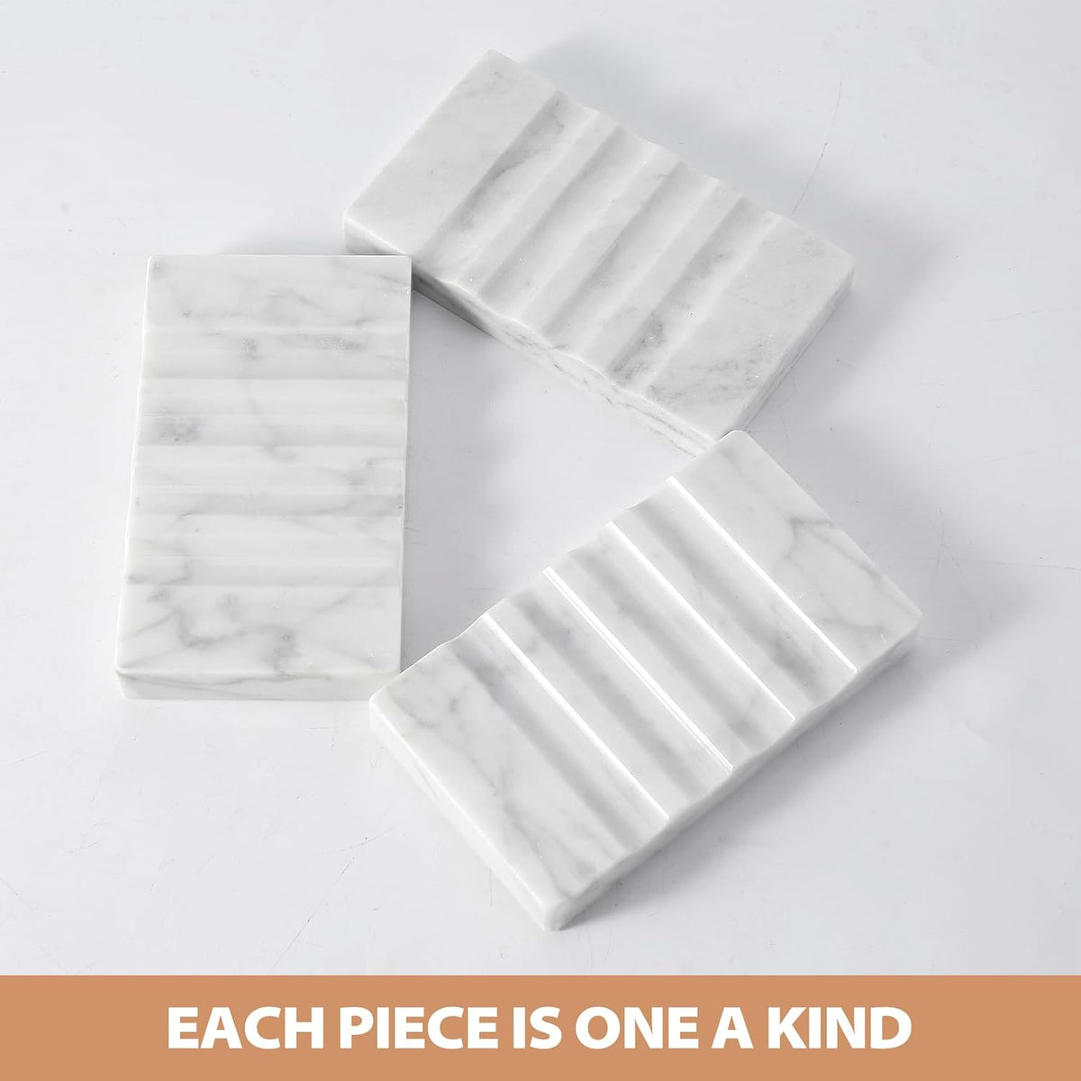 Koville Bianco Carrara White Soap Dish Luxury Marble Soap Holder