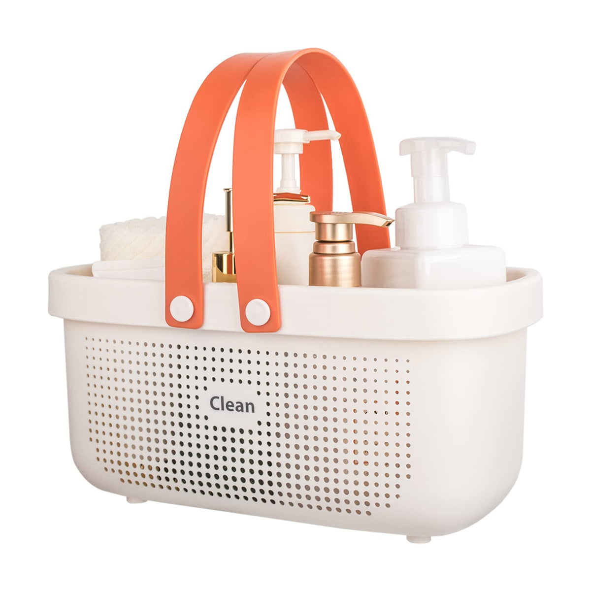 Portable Shower Caddy Basket with Handle Plastic Storage Basket Black Green