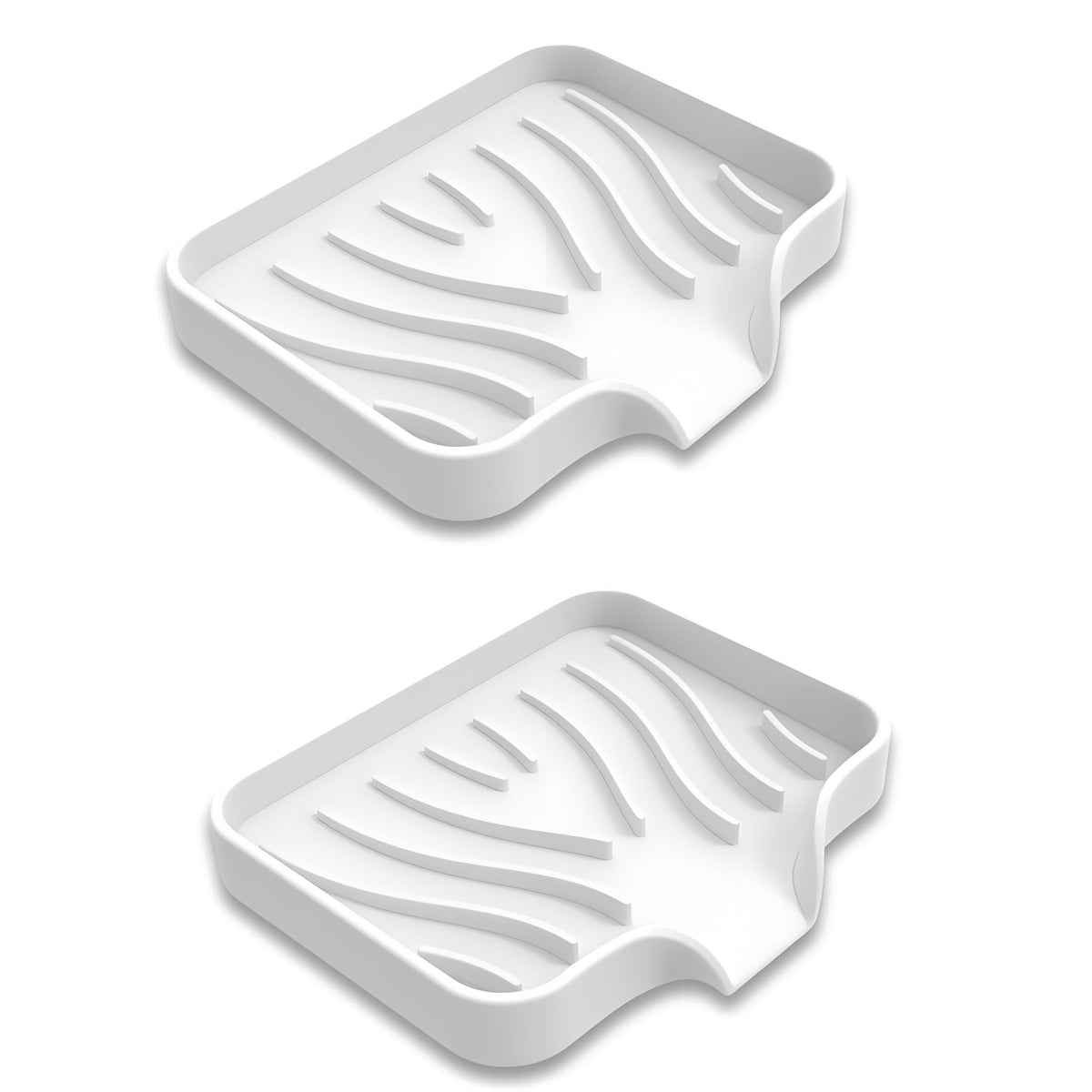 Silicone Soap Dish with Drainer, Fast Dry Kitchen Bath Black Small 2-Pack