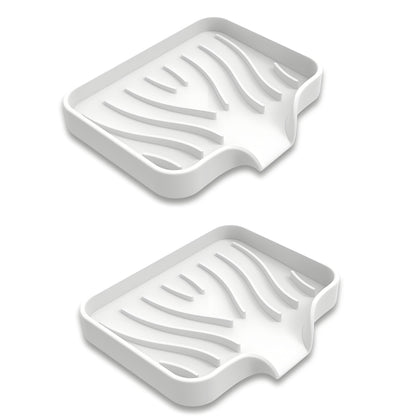 Silicone Soap Dish with Drainer, Fast Dry Kitchen Bath Black Small 2-Pack