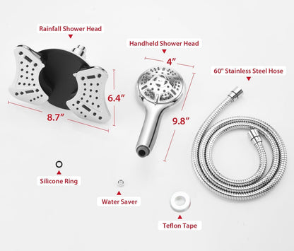 GRICH Shower Head with Handheld Spray - Dual High Pressure Showerhead