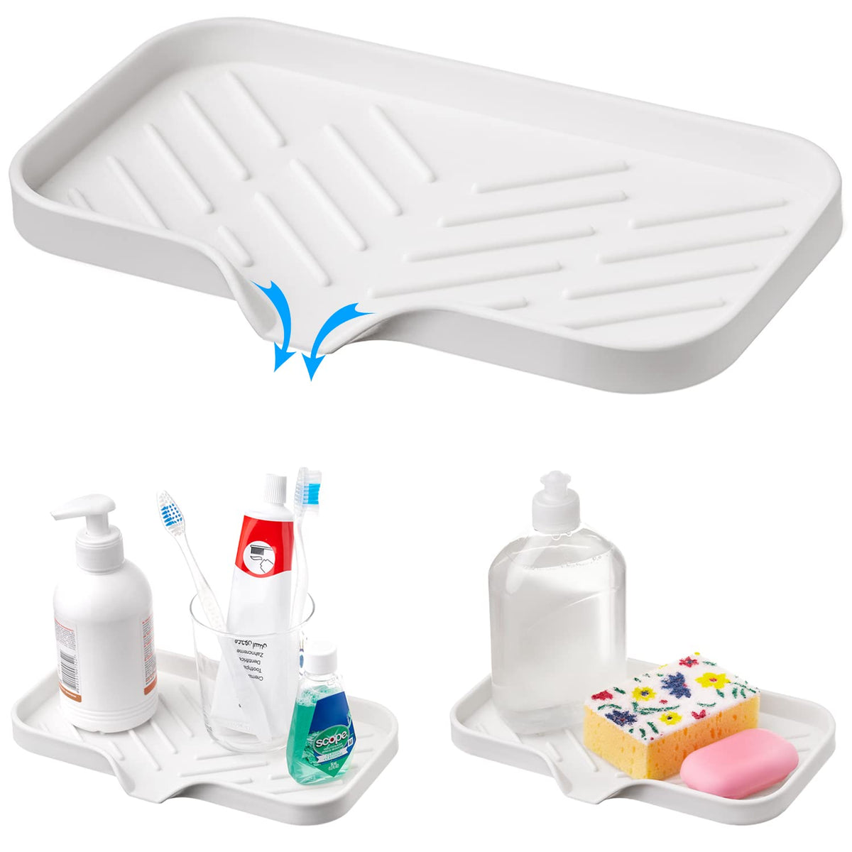 Silicone Soap Bar Holder: Premium Gray Self-Draining Soap Dish - Elegant Shower & Bathroom Solution