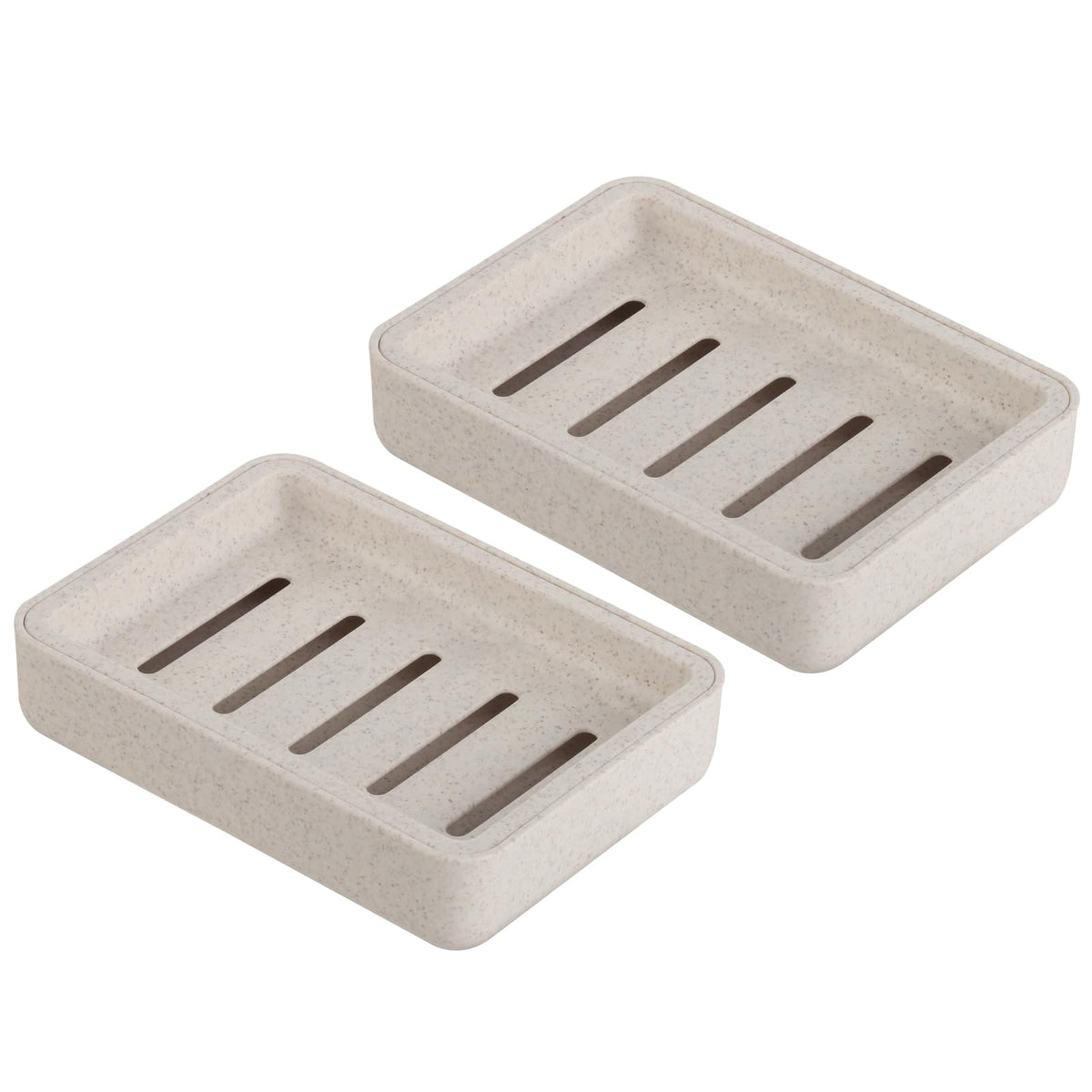 Soap Dish with Drain 2 Pack Plastic Sponge Holder for Shower