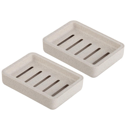 Soap Dish with Drain 2 Pack Plastic Sponge Holder for Shower