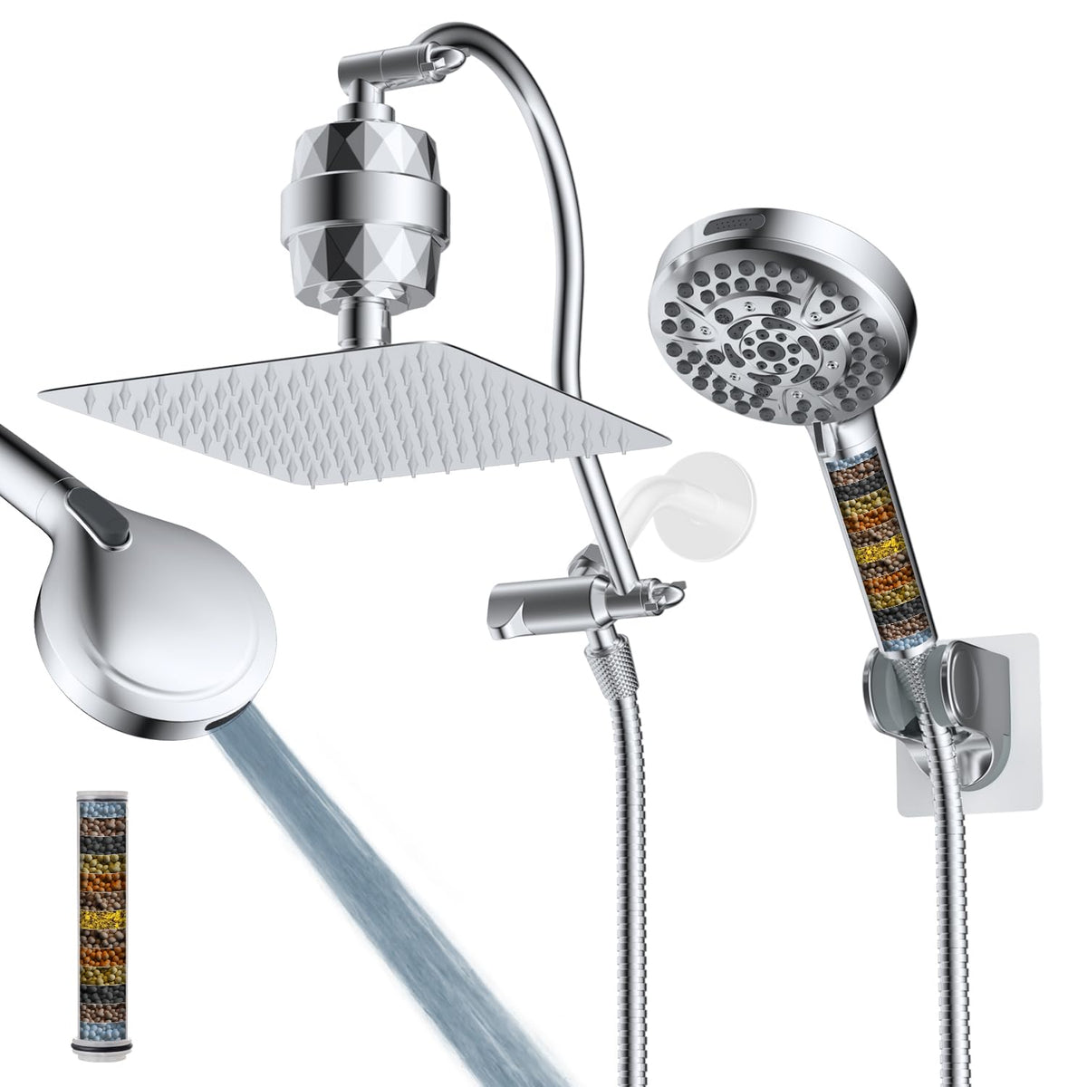 Hibbent All Metal cUPC Certified Shower Head, 10'' Rainfall Shower Head