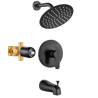 Airuida Shower Faucet Set with Tub Spout,6" Bathtub Faucet-Matte Black