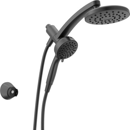 Delta 6-Setting PivotPro 3-in-1 Combination Shower Head with ProClean Spray, Brushed Nickel Round Shower Head Rainfall with Handheld Spray, 1.75 GPM, SpotShield Brushed Nickel 75649SN