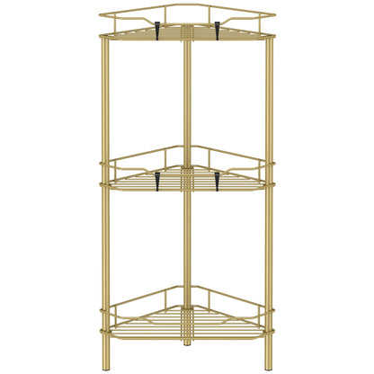 HuggieGems 4 Tier Floor Standing Corner Shower Caddy Organizer Shelf with Hooks, Bathroom Shelves Stand Rack, Black