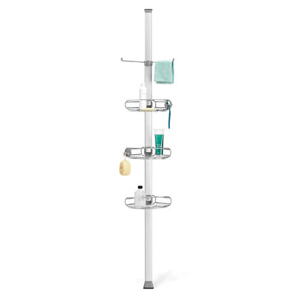 simplehuman 8' Tension Pole Shower Caddy, Stainless Steel and Anodized Aluminum