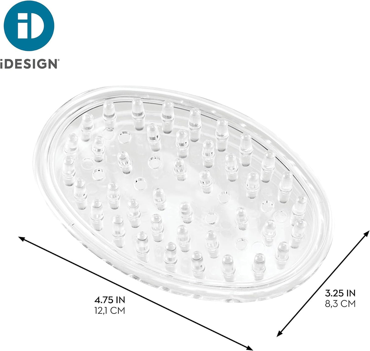 iDesign Plastic Soap Dish, Set of 3, Clear