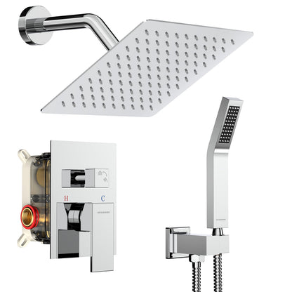 SR SUN RISE Shower Faucet Set 16-Inch Rainfall Shower Head Matte Black