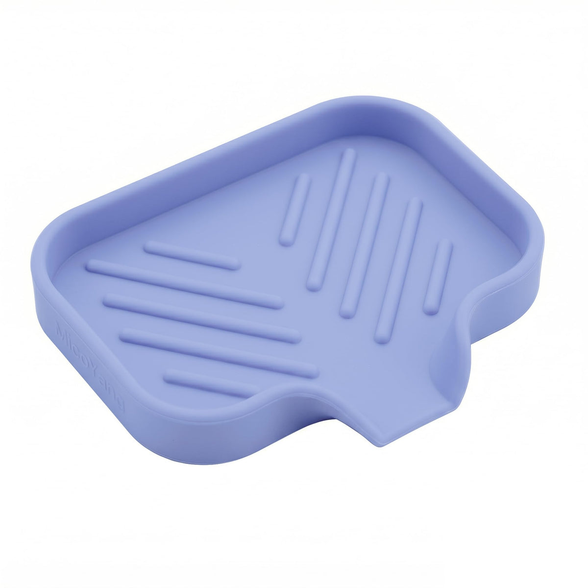 MicoYang Silicone Soap Dish with Drain Spout, Self-Draining Sink Organizer Tray for Bathroom and Kitchen, Sponges, Dispensers and Soap Holder, Non-Slip and Dishwasher Safe, White (Compact, 4.9"×3.2")